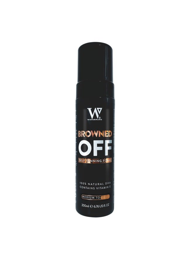 Watermans Browned Off® Medium to Dark (200ml) Self Tanning Mousse with Aloe Vera, Vitamin E, Fast Drying Vegan Fake Tan - Image 1